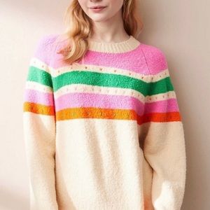 Lou & Grey Rainbow Cookie Heart Oversized Sweater s/M